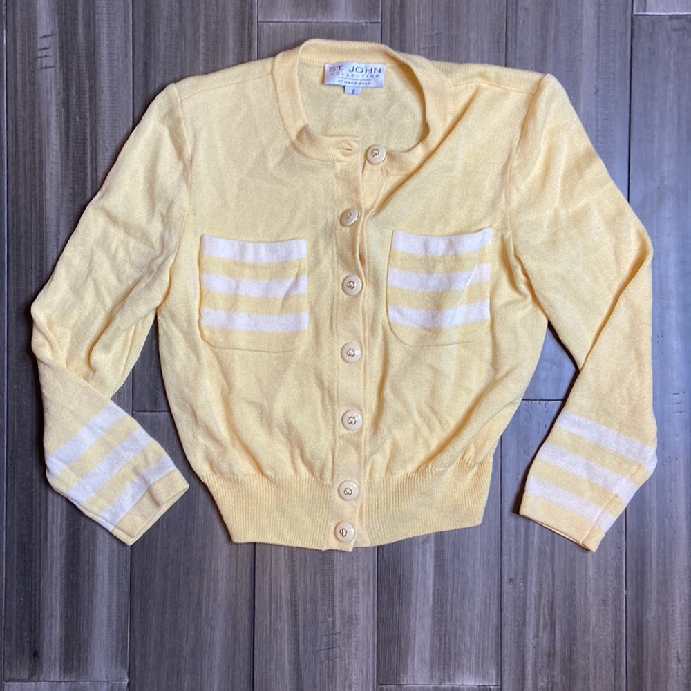 St John Collection Yellow Sweater Top